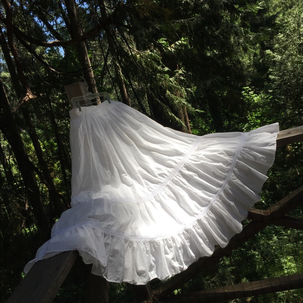 Roz & Ali White cotton tiered festival skirt XL NWT - Picture 6 of 16